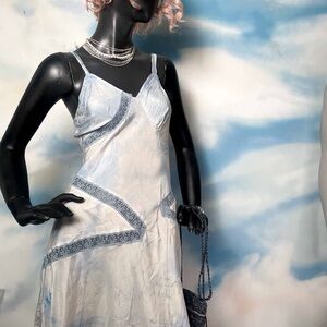 Upcycled handmade vintage tie dye slip dress